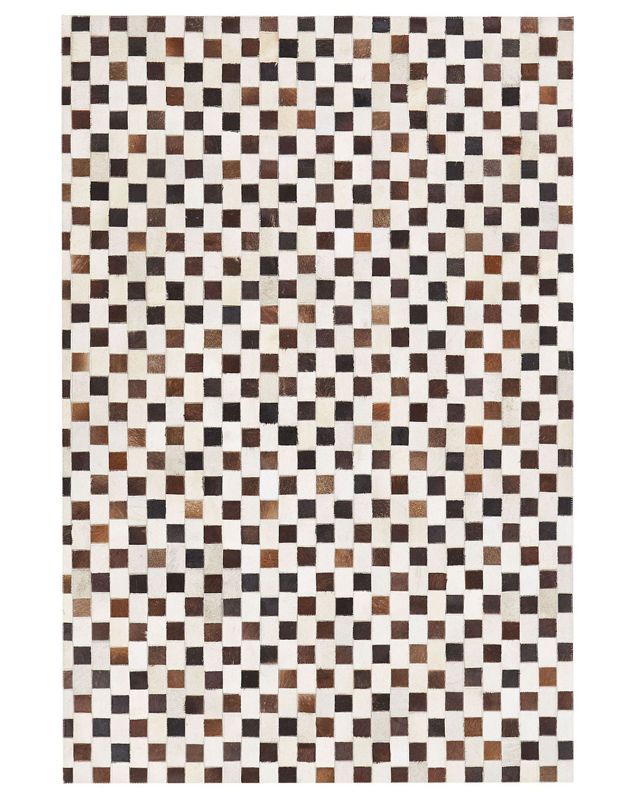 Dywan patchwork skórzany 140 x 200 cm beżowo-brązowy Kayabey 1 szt.