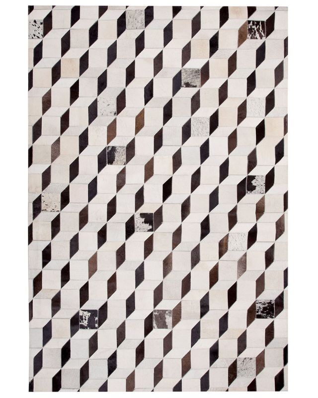Dywan patchwork skórzany 140 x 200 cm biały Alpkoy 1 szt.