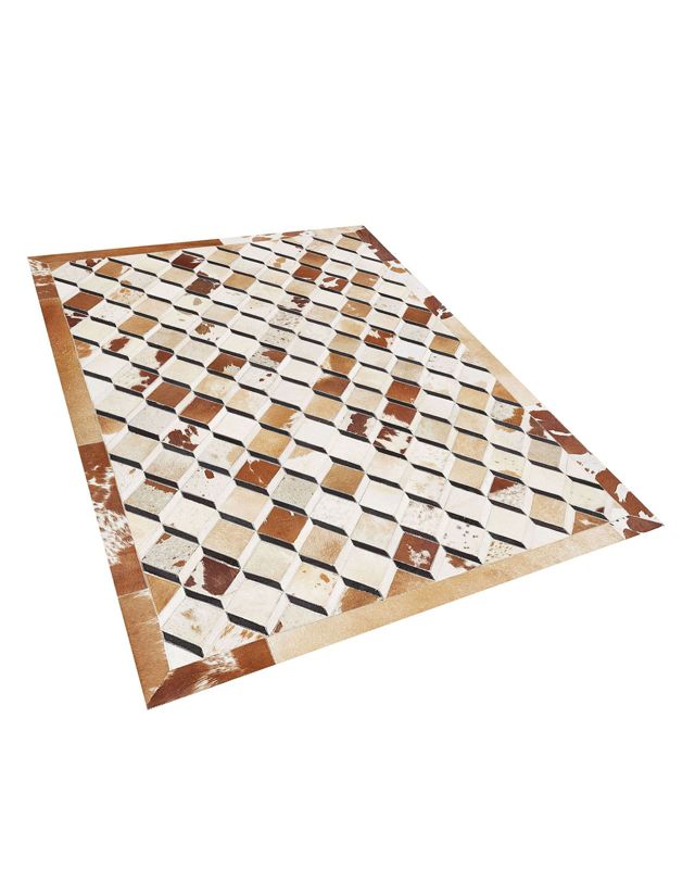Dywan patchwork skórzany 140 x 200 cm brązowy Serinova 1 szt.