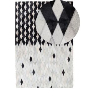Dywan patchwork skórzany 140 x 200 cm czarno-biały Maldan 1 szt.