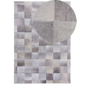 Dywan patchwork skórzany 140 x 200 cm szary Alacam 1 szt.