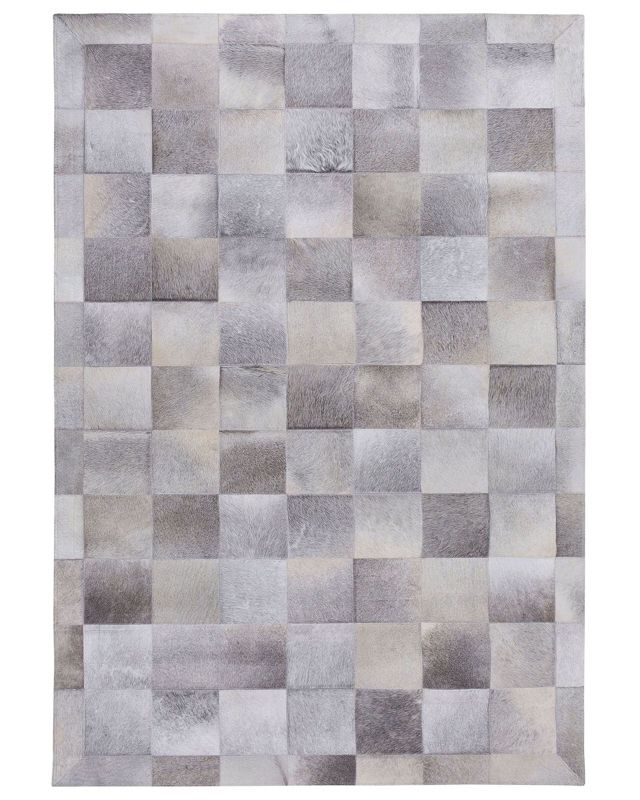Dywan patchwork skórzany 140 x 200 cm szary Alacam 1 szt.