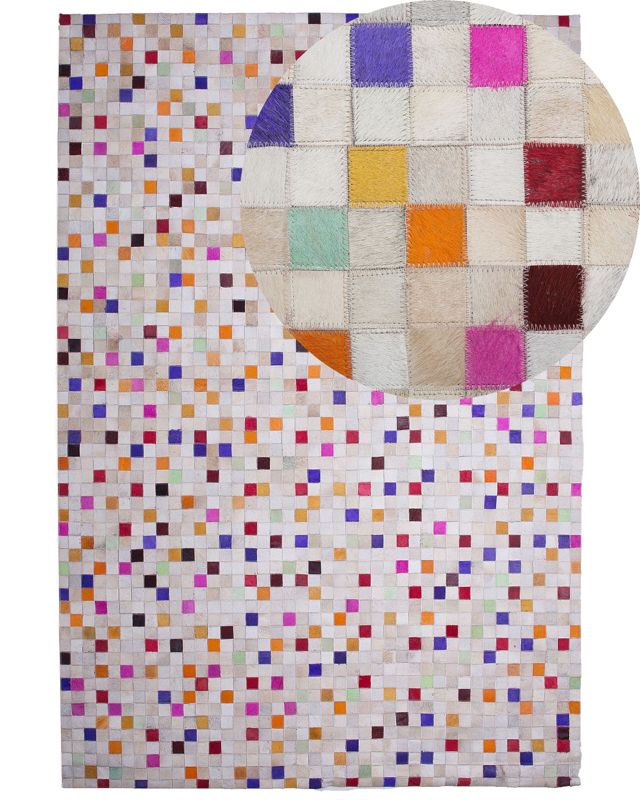 Dywan patchwork skórzany 140 x 200 cm wielokolorowy Advan 1 szt.