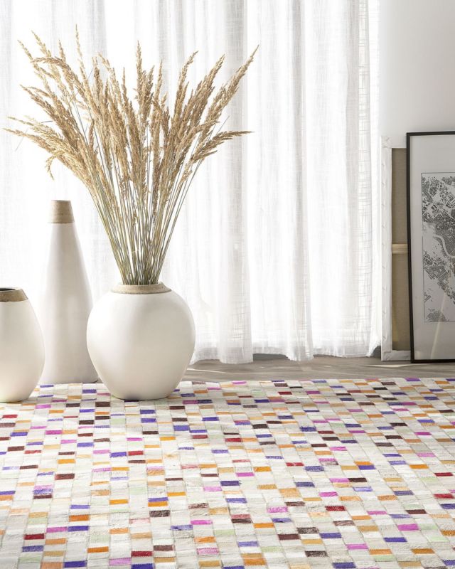 Dywan patchwork skórzany 140 x 200 cm wielokolorowy Advan 1 szt.
