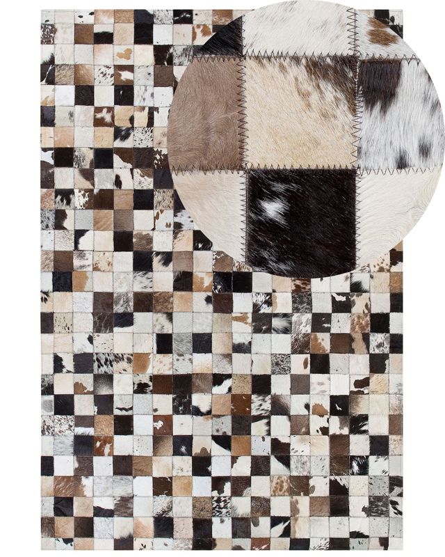 Dywan patchwork skórzany 140 x 200 cm wielokolorowy Cerli 1 szt.