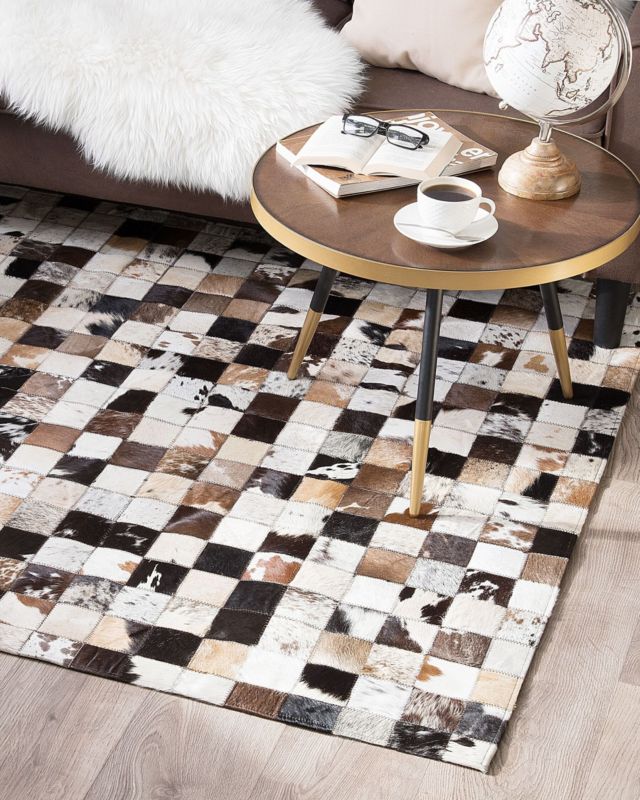 Dywan patchwork skórzany 140 x 200 cm wielokolorowy Cerli 1 szt.