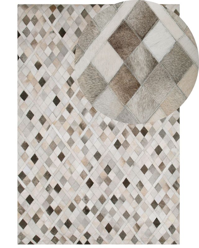 Dywan patchwork skórzany 140 x 200 cm wielokolorowy Hirka 1 szt.