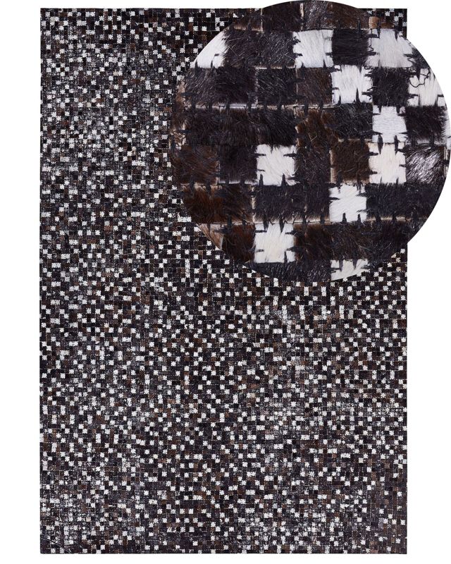 Dywan patchwork skórzany 160 x 230 cm brązowy Akkese 1 szt.
