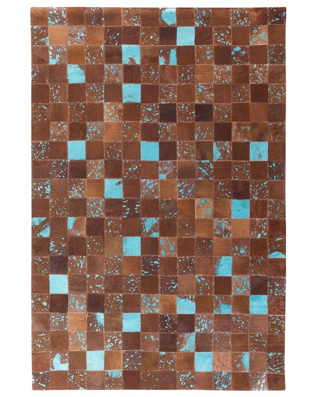 Dywan patchwork skórzany 160 x 230 cm brązowy Aliaga 1 szt.