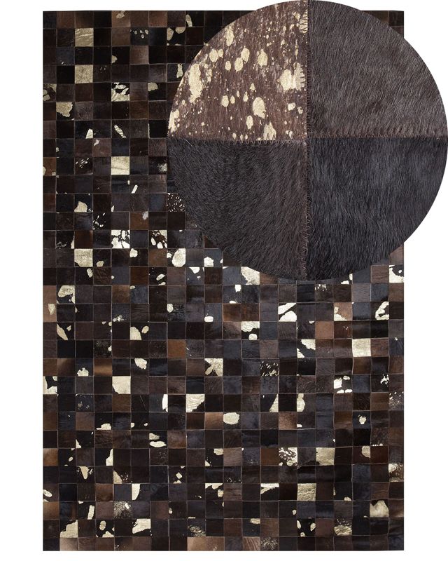 Dywan patchwork skórzany 160 x 230 cm brązowy Bandirma 1 szt.