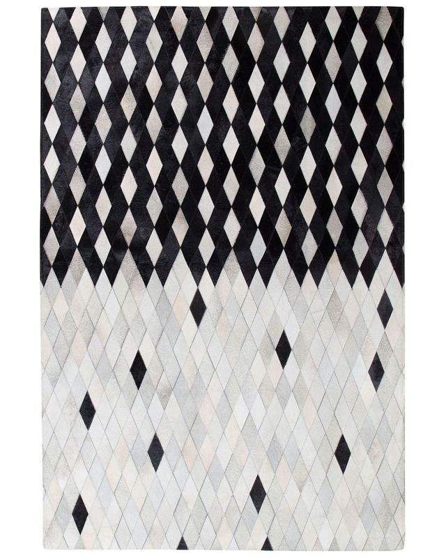 Dywan patchwork skórzany 160 x 230 cm czarno-biały Maldan 1 szt.