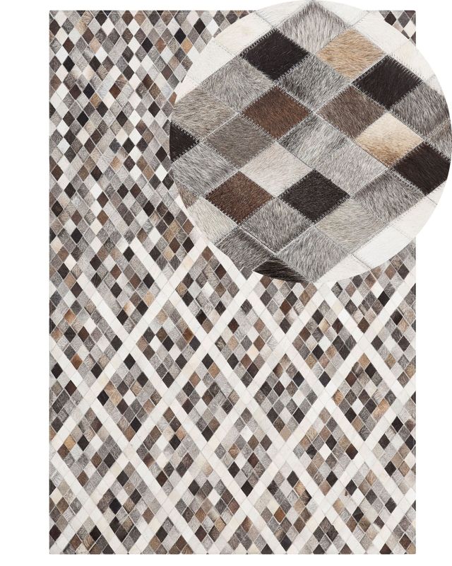 Dywan patchwork skórzany 160 x 230 cm szaro-brązowy Akdere 1 szt.