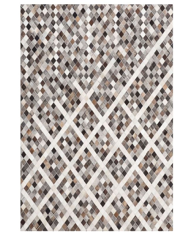 Dywan patchwork skórzany 160 x 230 cm szaro-brązowy Akdere 1 szt.
