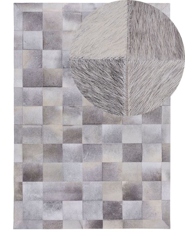 Dywan patchwork skórzany 160 x 230 cm szary Alacam 1 szt.