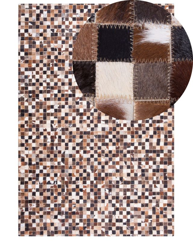 Dywan patchwork skórzany 160 x 230 cm wielokolorowy Konya 1 szt.