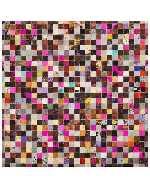 Dywan patchwork skórzany 200 x 200 cm wielokolorowy Enne 1 szt.