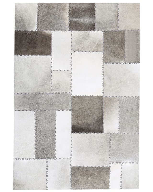Dywan patchwork skórzany brązowoszary 160 x 230 cm Pervari 1 szt.
