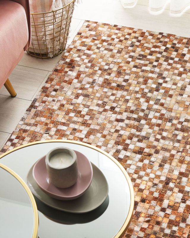 Dywan patchwork skórzany brązowy 160 x 230 cm Torul 1 szt.