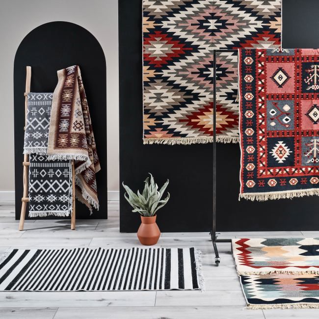 Dywan Pled 60 x 120 cm Aztecki szary