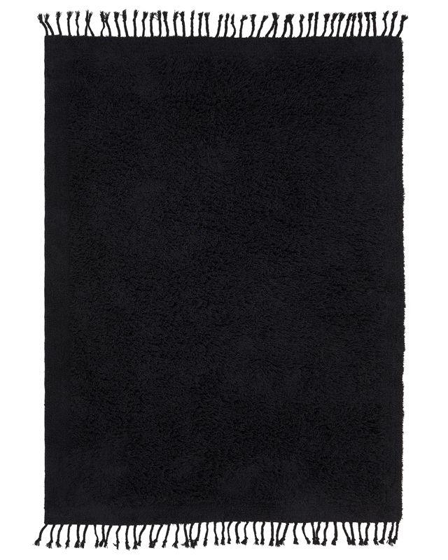 Dywan shaggy bawełniany 140 x 200 cm czarny Bitlis 1 szt.