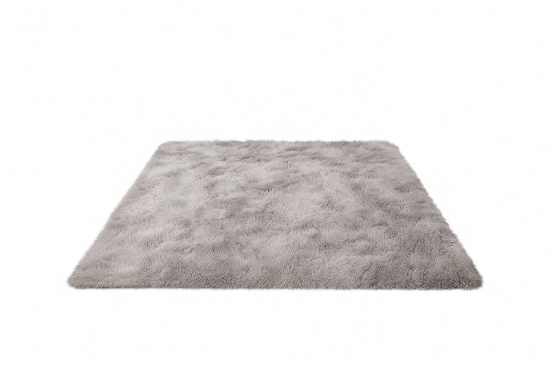 Dywan shaggy Rebiko 120 x 170 cm pluszowy jasnoszary 1 szt.
