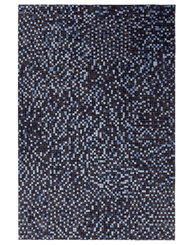 Dywan skórzany 140 x 200 cm brązowo-niebieski Ikisu 1 szt.