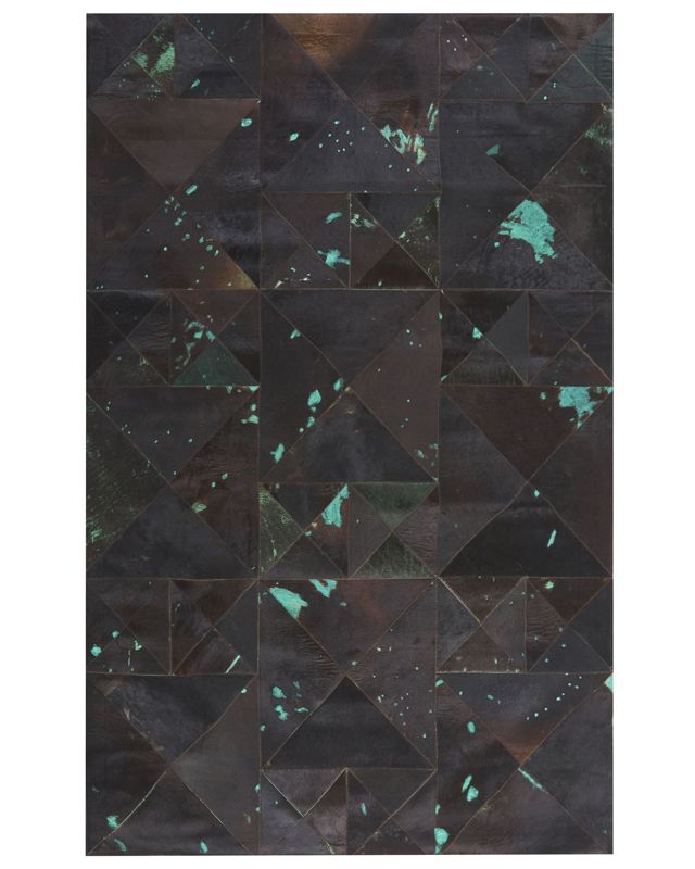 Dywan skórzany 140 x 200 cm brązowo-turkusowy Atalan 1 szt.