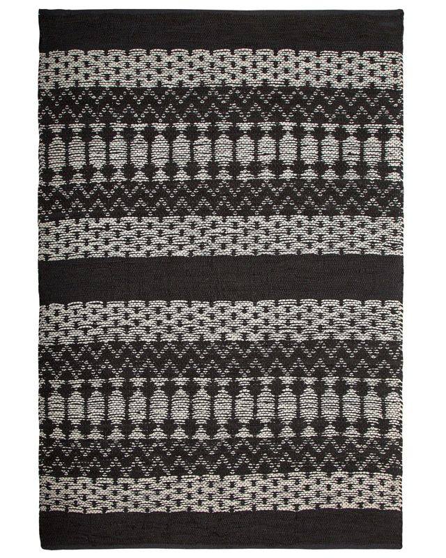 Dywan skórzany 140 x 200 cm czarny z beżowym Sokun 1 szt.
