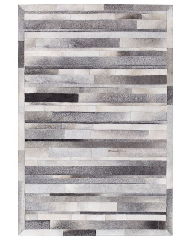 Dywan skórzany 140 x 200 cm jasnoszary Azay 1 szt.
