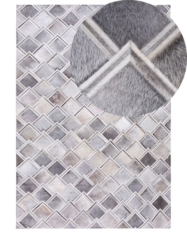 Dywan skórzany 140 x 200 cm szary Agacli 1 szt.