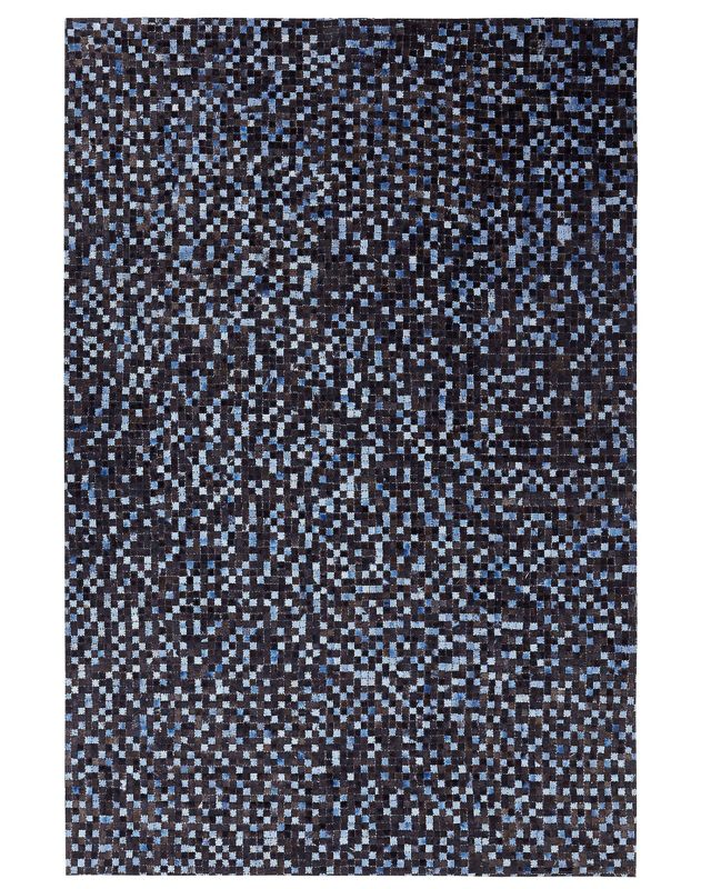 Dywan skórzany 160 x 230 cm brązowo-niebieski Ikisu 1 szt.