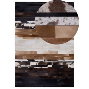 Dywan skórzany 160 x 230 cm czarno-beżowy Dalyan 1 szt.