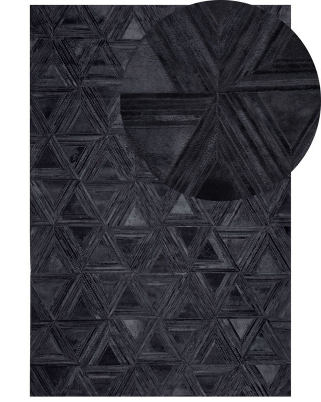 Dywan skórzany 160 x 230 cm czarny Kasar 1 szt.