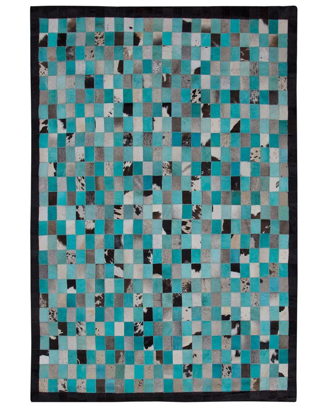 Dywan skórzany 160 x 230 cm turkusowo-szary Nikfer 1 szt.