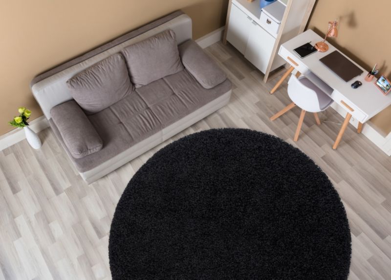 Dywan Soffi RugsX koło 80 cm czarny AF243 1 szt.