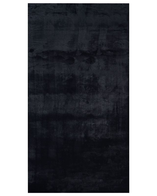 Dywan sztuczne futro królika 80 x 150 cm czarny Mirpur 1 szt.