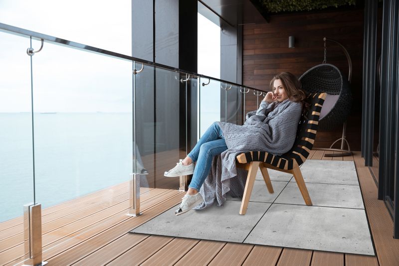 Tulup Terasový koberec 150x225 cm Na terasu a balkon Betonové desky 1 ks.