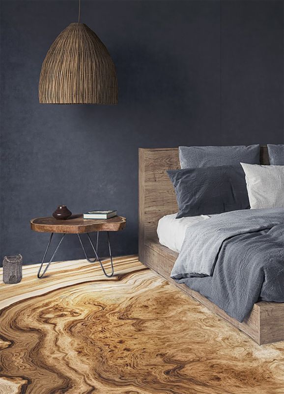 Tulup PVC koberec 80x120 cm Dřevěná kresba do kanceláře s dekorativním potiskem 1 ks.