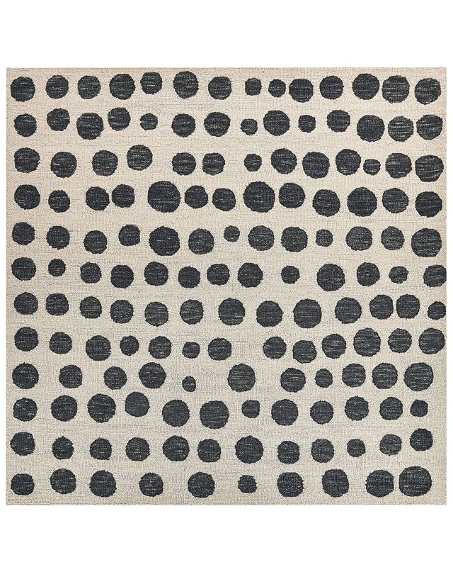 Dywan wełniany 200 x 200 cm beżowo-czarny Havran 1 szt.