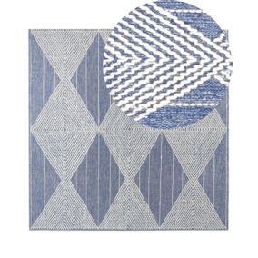 Dywan wełniany 200 x 200 cm beżowo-niebieski Datca 1 szt.