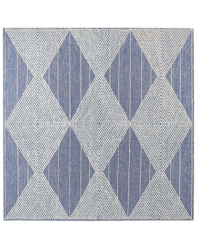 Dywan wełniany 200 x 200 cm beżowo-niebieski Datca 1 szt.