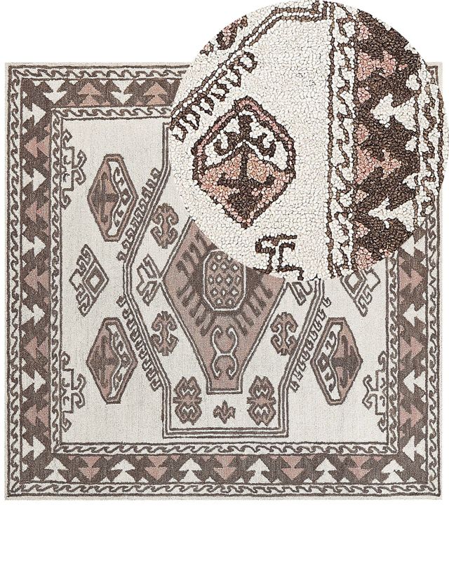 Dywan wełniany 200 x 200 cm wielokolorowy Tomarza 1 szt.