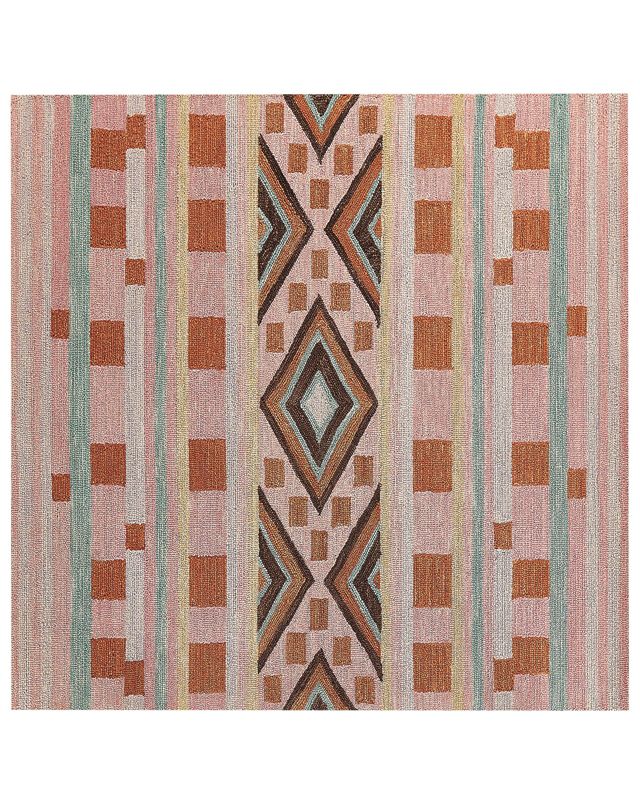 Dywan wełniany 200 x 200 cm wielokolorowy Yomra 1 szt.