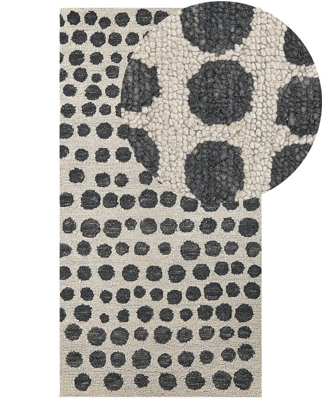 Dywan wełniany 80 x 150 cm beżowo-czarny Havran 1 szt.