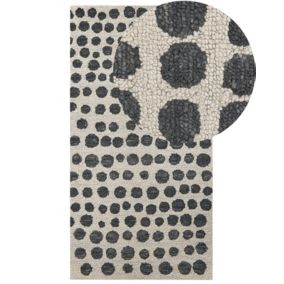 Dywan wełniany 80 x 150 cm beżowo-czarny Havran 1 szt.