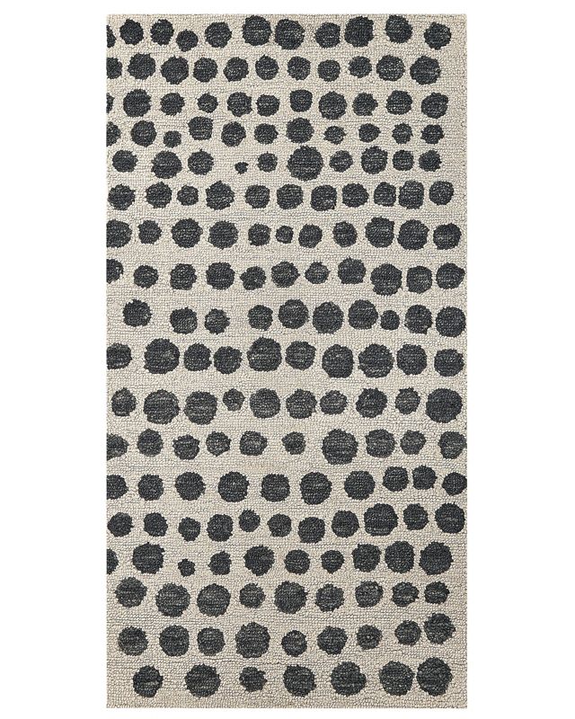 Dywan wełniany 80 x 150 cm beżowo-czarny Havran 1 szt.