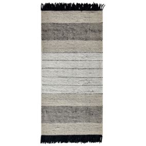 Dywan wełniany 80 x 150 cm beżowo-czarny Yazlik 1 szt.