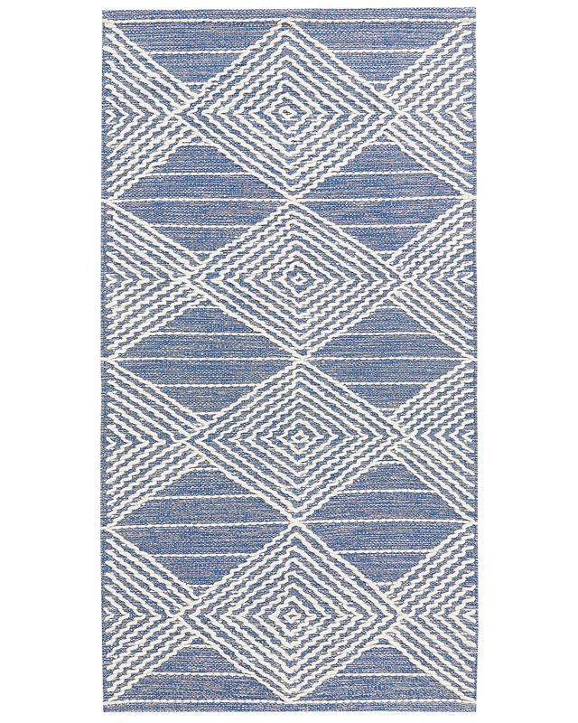 Dywan wełniany 80 x 150 cm beżowo-niebieski Datca 1 szt.