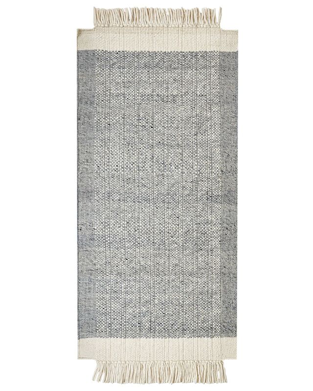 Dywan wełniany 80 x 150 cm szary ze złamaną bielą Tatlisu 1 szt.