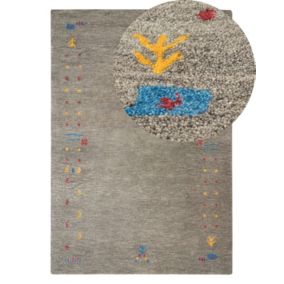 Dywan wełniany gabbeh 140 x 200 cm szary Seymen 1 szt.